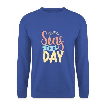 Meere Der Tag - Unisex Pullover - Royalblau - Vorne - Alina (178cm) & Michal (187cm)