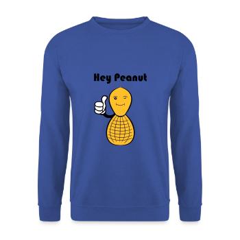 Hey cacahuète - Sweat-shirt Unisexe - bleu royal - Devant - Alina (178cm) & Michal (187cm)