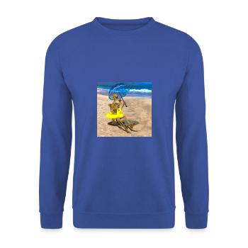 Grim Reaper with his favorite cocktail on the beach - Unisex Sweatshirt - royal blue - Front - Alina (178cm) & Michal (187cm)