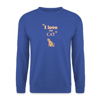 Katze ich liebe mein Haustier - Unisex Pullover - Royalblau - Vorne - Alina (178cm) & Michal (187cm)