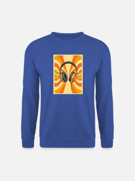 Warme Retro-Kopfhörer mit groovy Circular Vibrati - Unisex Pullover - Royalblau