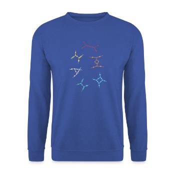 Quantenphysik Quanten Physik Quantensprung - Unisex Pullover - Royalblau - Vorne - Alina (178cm) & Michal (187cm)