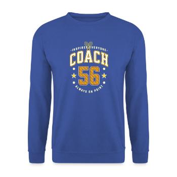 Tennis Coach Geburtstag 1956, Bester Trainer Shirt - Unisex Pullover - Royalblau - Vorne - Alina (178cm) & Michal (187cm)
