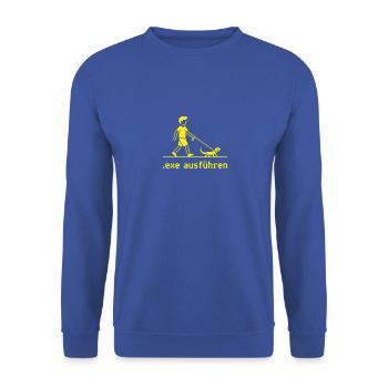 exe ausführen Informatiker Programmierer Geschenk - Unisex Pullover - Royalblau - Vorne - Alina (178cm) & Michal (187cm)