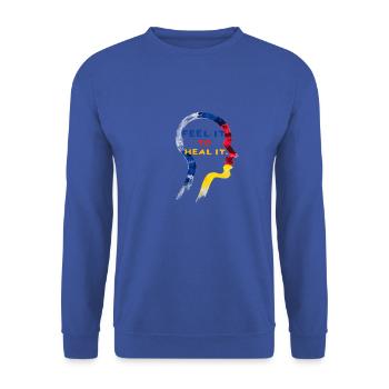 Fühle es, um es zu heilen ACT-Therapie - Unisex Pullover - Royalblau - Vorne - Alina (178cm) & Michal (187cm)