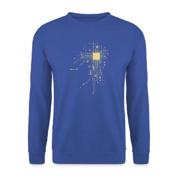 CPU Prozessor Technik Computer IT Nerd Motiv - Unisex Pullover - Royalblau - Vorne - Alina (178cm) & Michal (187cm)