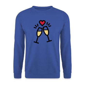 or sparkling wine for Valentine's Day - Unisex Sweatshirt - royal blue - Front - Alina (178cm) & Michal (187cm)