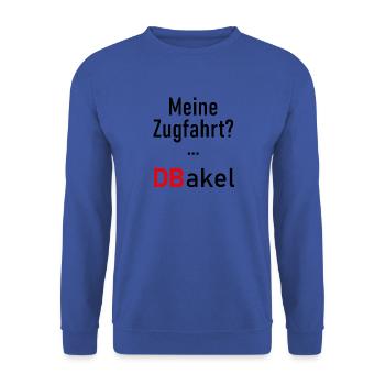 Mon trajet en train? Un dbakel - Sweat-shirt Unisexe - bleu royal - Devant - Alina (178cm) & Michal (187cm)
