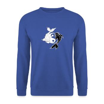 Ying Yang inversé - Sweat-shirt Unisexe - bleu royal - Devant - Alina (178cm) & Michal (187cm)