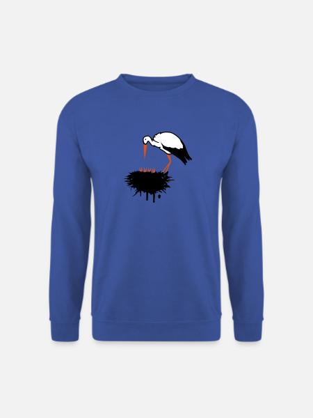 Storch und sein Nest mit Nachwuchs Graffiti - Unisex Pullover - Royalblau