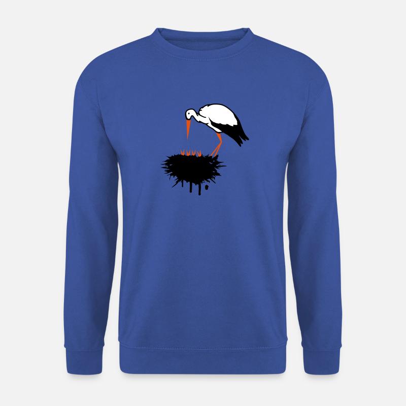 Storch und sein Nest mit Nachwuchs Graffiti - Unisex Pullover - Royalblau