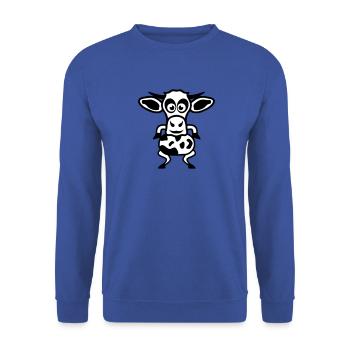 vache dessin 2 cartoon animaux 2810 - Sweat-shirt Unisexe - bleu royal - Devant - Alina (178cm) & Michal (187cm)