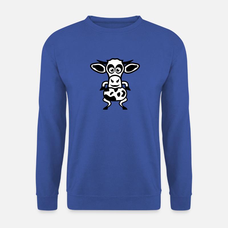 cow drawing 2 cartoon animals 2810 - Unisex Sweatshirt - royal blue
