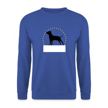 American Staffordshire Terrier individuell - Unisex Pullover - Royalblau - Vorne - Alina (178cm) & Michal (187cm)