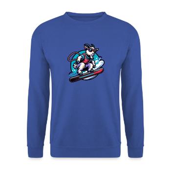 Ziege Snowboard Winter Abenteuer - Unisex Pullover - Royalblau - Vorne - Alina (178cm) & Michal (187cm)