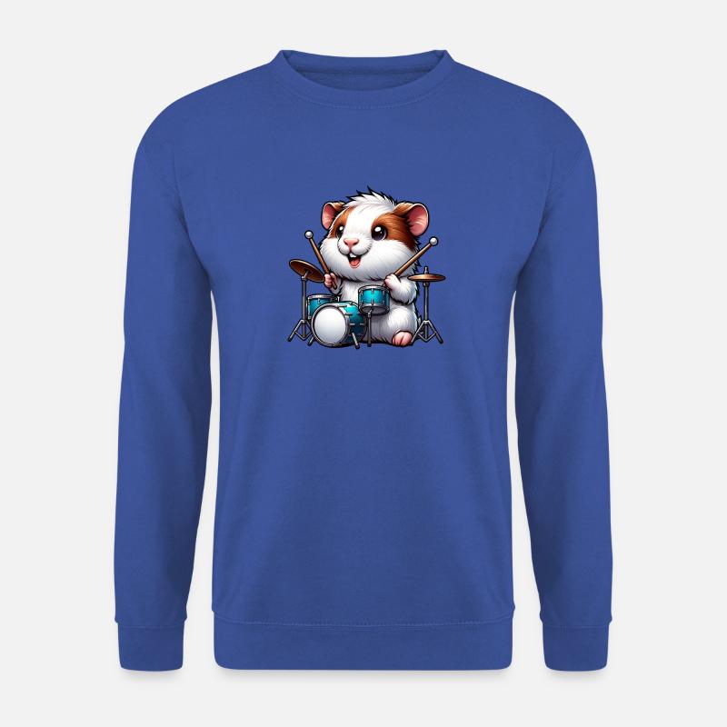 Cute Guinea Pig Drummer Design - Unisex Sweatshirt - royal blue