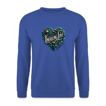Unerschütterliche Liebe Jeremia 31:3 Botanisches - Unisex Pullover - Royalblau - Vorne - Alina (178cm) & Michal (187cm)