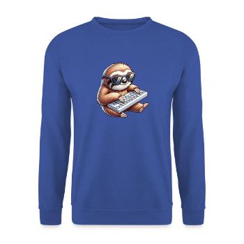 Lustiger Nerd Gamer Faultier PC Design - Unisex Pullover - Royalblau - Vorne - Alina (178cm) & Michal (187cm)