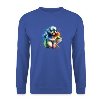 Bolonka Zwetna Tennis Dog Player Ownership - Unisex Sweatshirt - royal blue - Front - Alina (178cm) & Michal (187cm)
