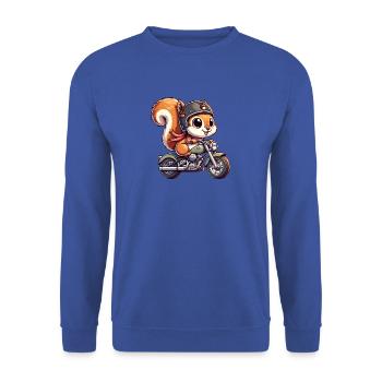 Motorrad Gurken Abenteuer Freiheit - Unisex Pullover - Royalblau - Vorne - Alina (178cm) & Michal (187cm)