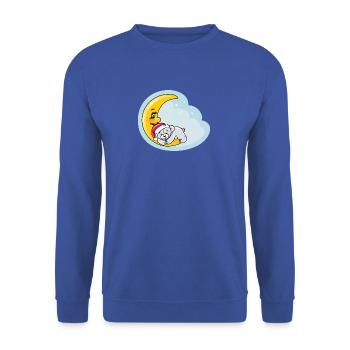 Sleeping teddy bear on the moon - Unisex Sweatshirt - royal blue - Front - Alina (178cm) & Michal (187cm)