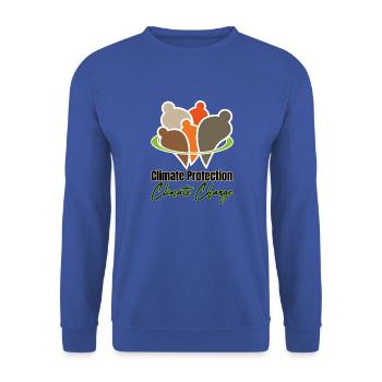 Climate Protection - Climate Change - Unisex Sweatshirt - royal blue - Front - Alina (178cm) & Michal (187cm)