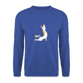 licorne de yoga - Sweat-shirt Unisexe - bleu royal - Devant - Alina (178cm) & Michal (187cm)
