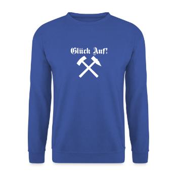 Glück Auf! - Unisex Pullover - Royalblau - Vorne - Alina (178cm) & Michal (187cm)