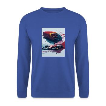 Rennwagen-Aquarell-Splash-Stil - Unisex Pullover - Royalblau - Vorne - Alina (178cm) & Michal (187cm)