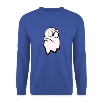 Drôle de fantôme souriant en blanc - Sweat-shirt Unisexe - bleu royal - Devant - Alina (178cm) & Michal (187cm)