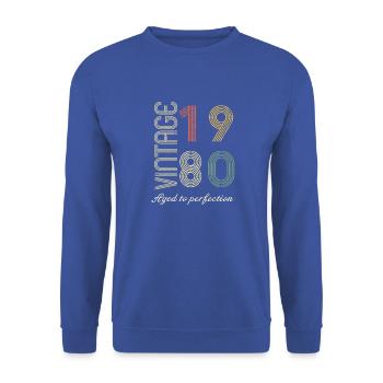 Birthday gift 44 years old - 1980 - Unisex Sweatshirt - royal blue - Front - Alina (178cm) & Michal (187cm)