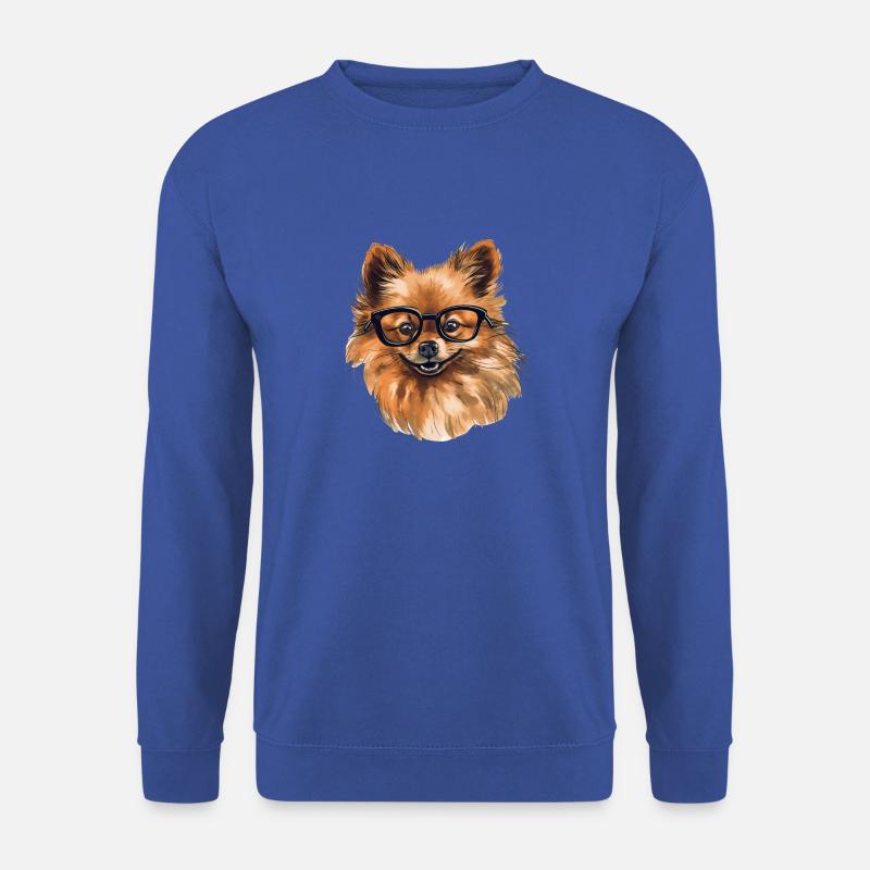 Pomeranian Zwergspitz Zeichnung - Unisex Pullover - Royalblau