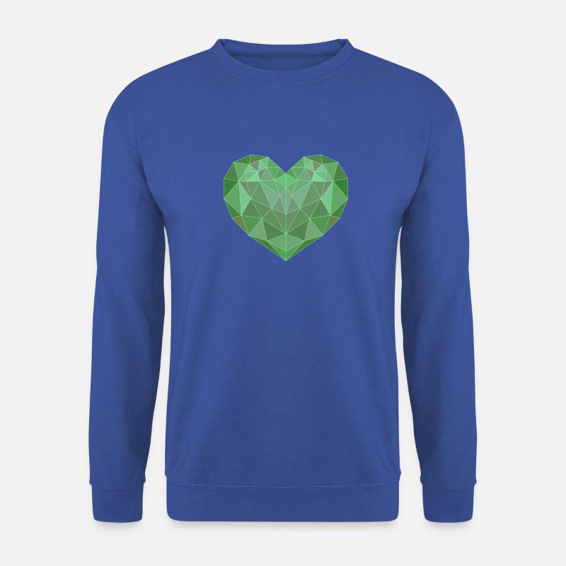 Geometrisches Herz Green - Unisex Pullover - Royalblau