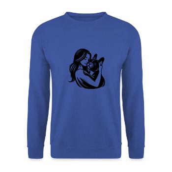 French Bulldog Mom - dogmom vector design - Unisex Sweatshirt - royal blue - Front - Alina (178cm) & Michal (187cm)