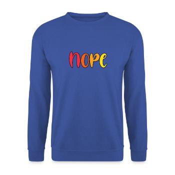 NOPE - Unisex Sweatshirt - royal blue - Front - Alina (178cm) & Michal (187cm)