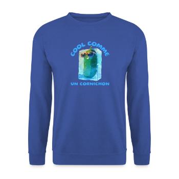 Cool comme un cornichon - Sweat-shirt Unisexe - bleu royal - Devant - Alina (178cm) & Michal (187cm)