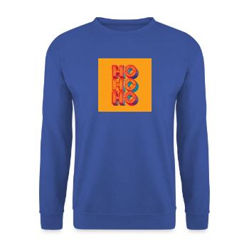 HO HO HO - Unisex Pullover - Royalblau - Vorne - Alina (178cm) & Michal (187cm)