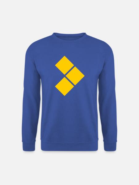 Geometrisches gelbes Diamantgitter - Unisex Pullover - Royalblau