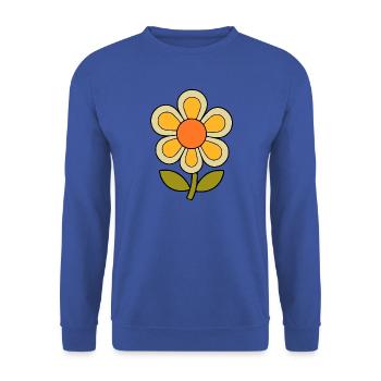 70s flower pattern retro flowerpower - Unisex Sweatshirt - royal blue - Front - Alina (178cm) & Michal (187cm)