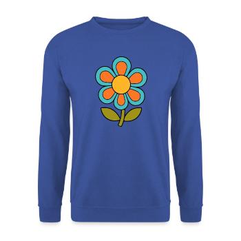 70s flower pattern retro flowerpower - Unisex Sweatshirt - royal blue - Front - Alina (178cm) & Michal (187cm)