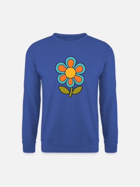 70s flower pattern retro flowerpower - Unisex Sweatshirt - royal blue