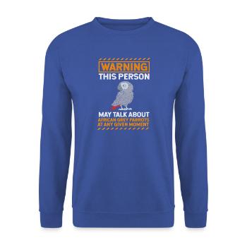 Papagei Grau - Unisex Pullover - Royalblau - Vorne - Alina (178cm) & Michal (187cm)