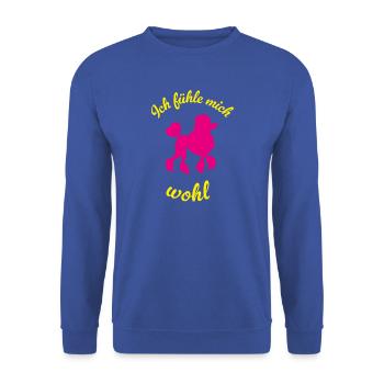 Pudel wohl Hunde Büroleben Humor Wauwau Fan Hund - Unisex Pullover - Royalblau - Vorne - Alina (178cm) & Michal (187cm)