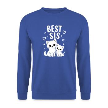 Beste Schwester Katzen Schwestern Best Sis Katze - Unisex Pullover - Royalblau - Vorne - Alina (178cm) & Michal (187cm)