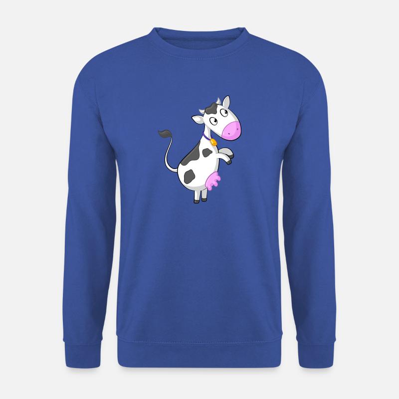 Neugierige Comic Kuh - Unisex Pullover - Royalblau