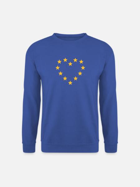 Europa Symbol, Herz, EU Sterne Fahne Flagge - Unisex Pullover - Royalblau