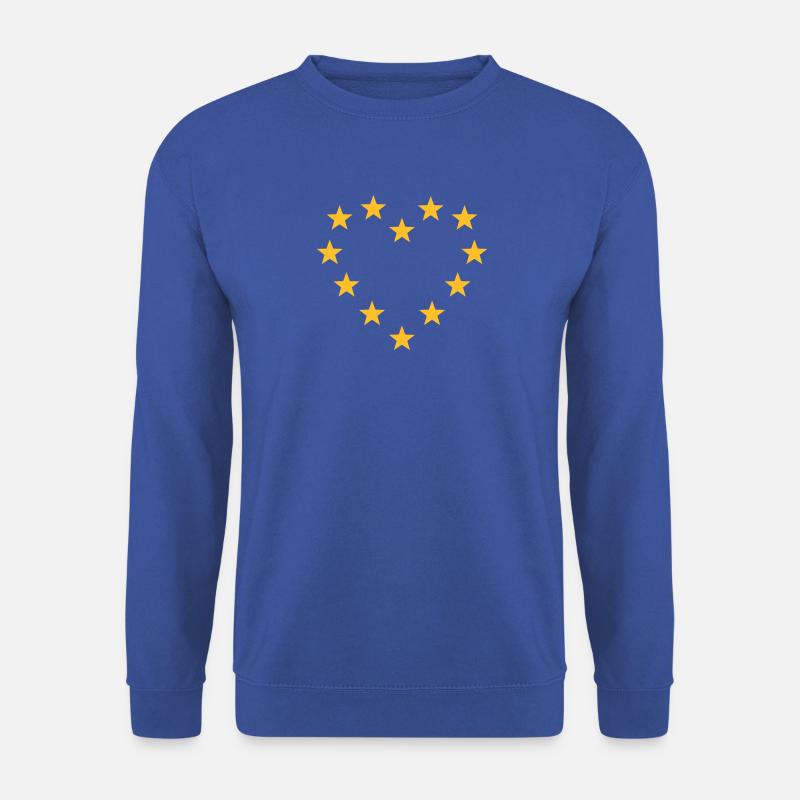 Europa Symbol, Herz, EU Sterne Fahne Flagge - Unisex Pullover - Royalblau