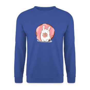 Lapin lapin doux avec beignet lapin de Pâques - Sweat-shirt Unisexe - bleu royal - Devant - Alina (178cm) & Michal (187cm)