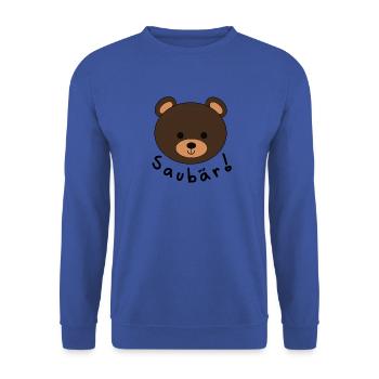 SauBär - Unisex Pullover - Royalblau - Vorne - Alina (178cm) & Michal (187cm)