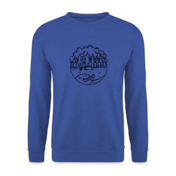 Forest, tent, canoe & campfire - Unisex Sweatshirt - royal blue - Front - Alina (178cm) & Michal (187cm)